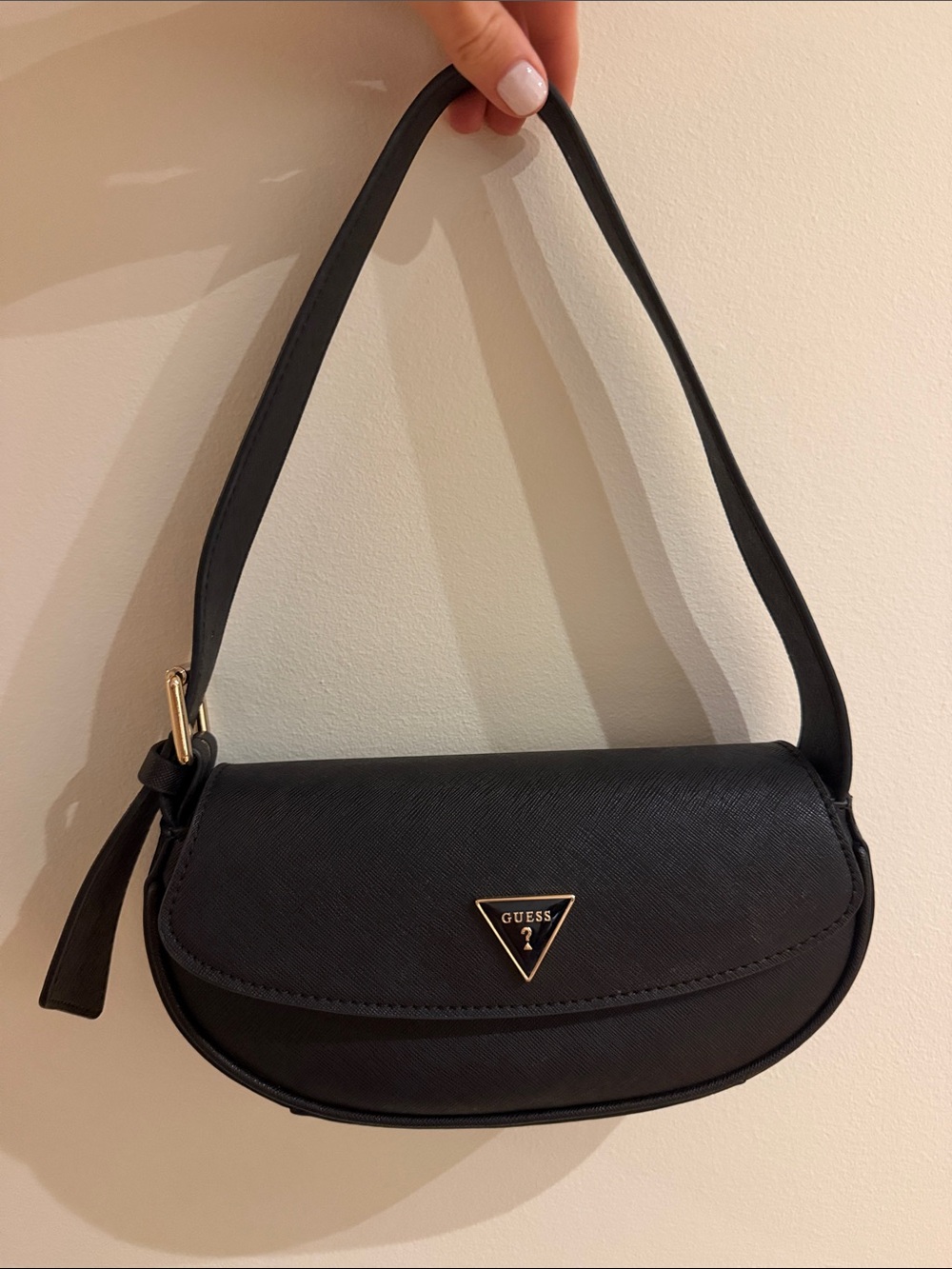 Guess Black Shoulder Bag with Gold Logo